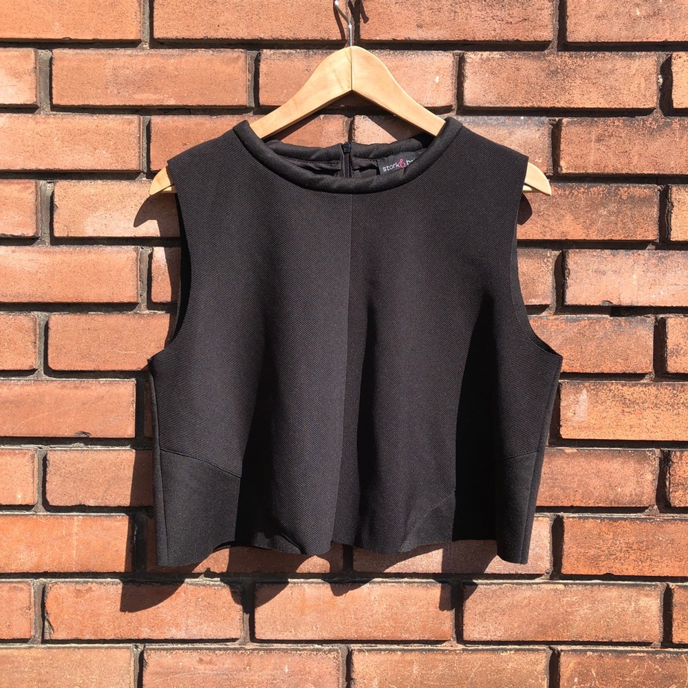 NWOT - STORK & BABE Black Crop Top